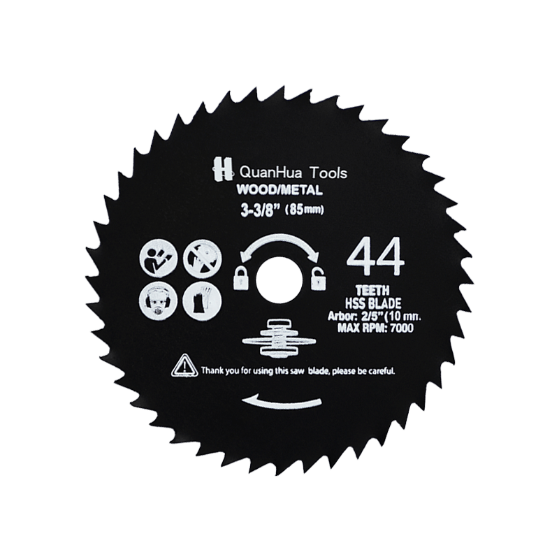 Lâmina de serra circular para corte de madeira de aço de alta velocidade 44T HSS QH-MH8502