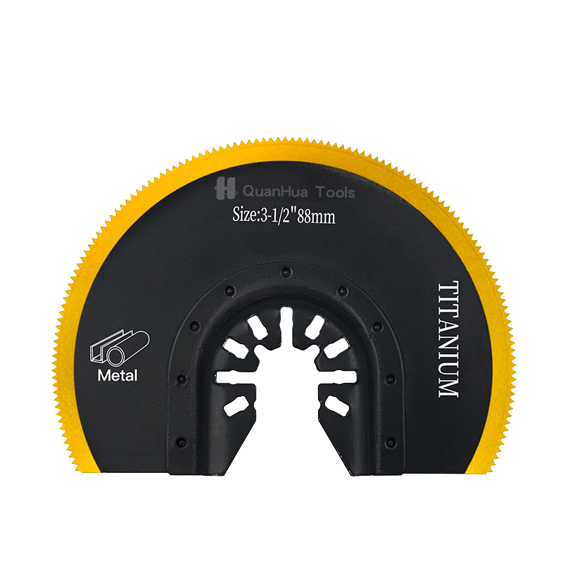 O corte de madeira semi circular bimetálico chapeado titânio de 88mm viu a lâmina QH-1007HK-DT-2